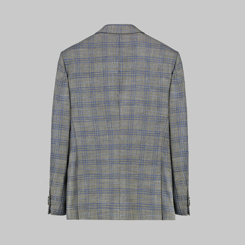 Amara Slim Fit Kareli Kahverengi Ceket - 3