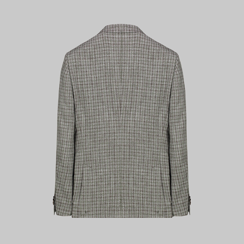 Amara Kareli Slim Fit Kahverengi Ceket - INTERVIEW