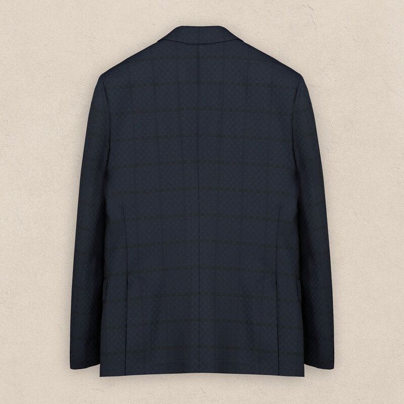 Amara Slim Fit Kareli Koyu Lacivert Ceket - INTERVIEW