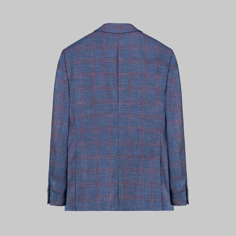 Amara Slim Fit Kareli Lacivert Ceket - 3