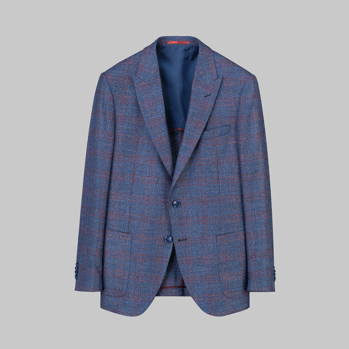 Amara Slim Fit Kareli Lacivert Ceket