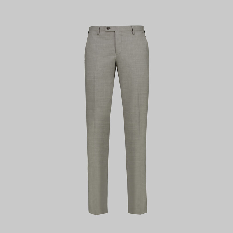 Amara Slim Fit Koyu Bej Kareli Yelekli Takım - INTERVIEW