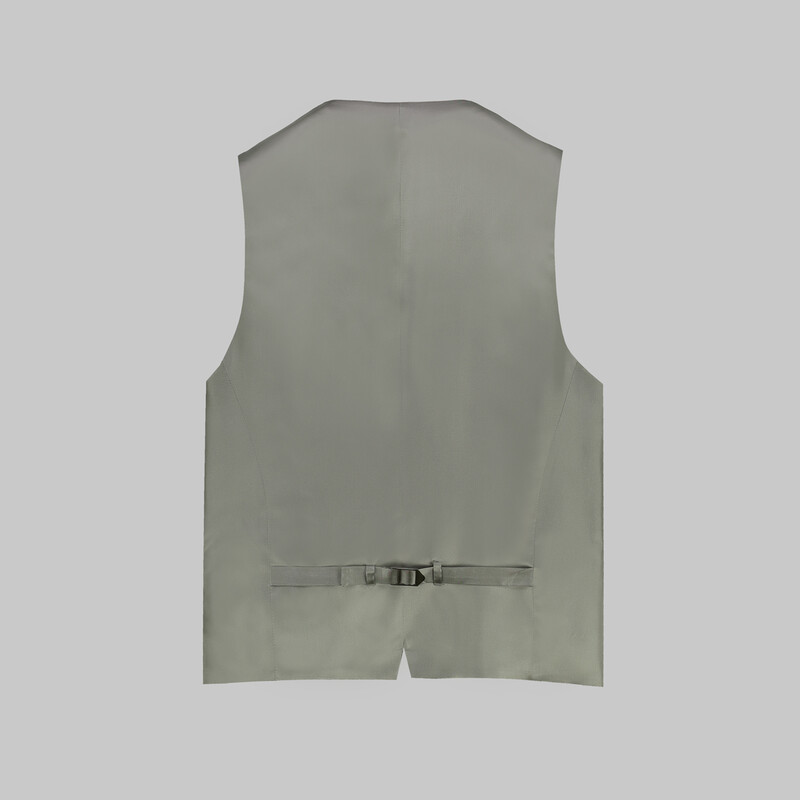 Amara Slim Fit Koyu Bej Kareli Yelekli Takım - INTERVIEW