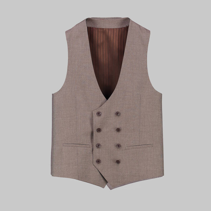 Amara Nasa Resta Slim Fit Mürdüm Yelekli Takım Elbise - 4