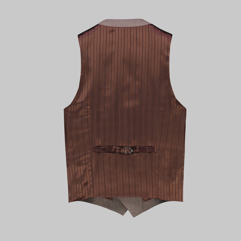 Amara Nasa Resta Slim Fit Mürdüm Yelekli Takım Elbise - 5