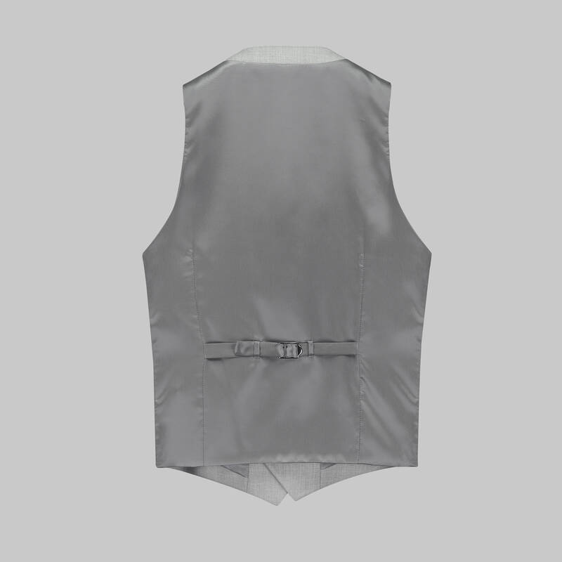 Amara Nasa Resta Slim Fit Açık Gri Yelekli Takım Elbise - 5