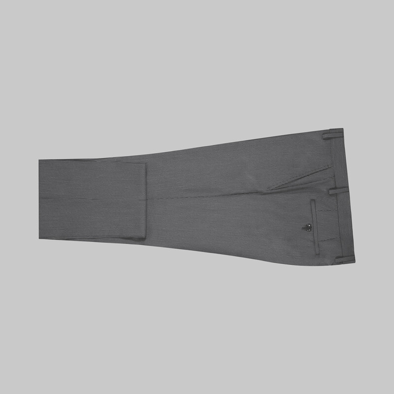 Amara Nasa Resta Slim Fit Yelekli Çizgili Gri Takım - INTERVIEW