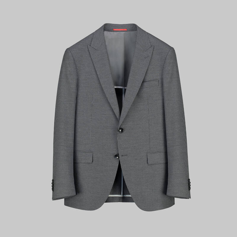 Amara Nasa Resta Slim Fit Yelekli Çizgili Gri Takım - 1