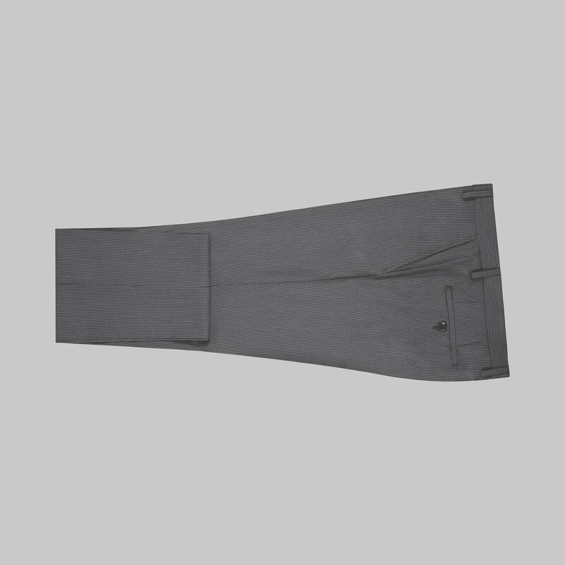 Amara Nasa Resta Slim Fit Yelekli Çizgili Gri Takım - 8