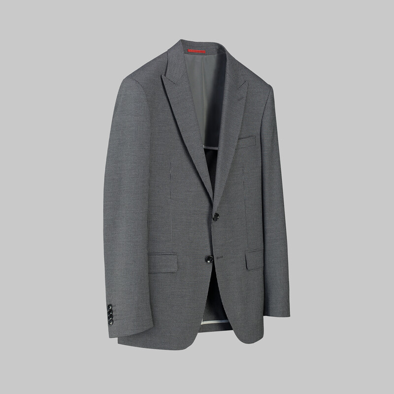 Amara Nasa Resta Slim Fit Yelekli Çizgili Gri Takım - INTERVIEW