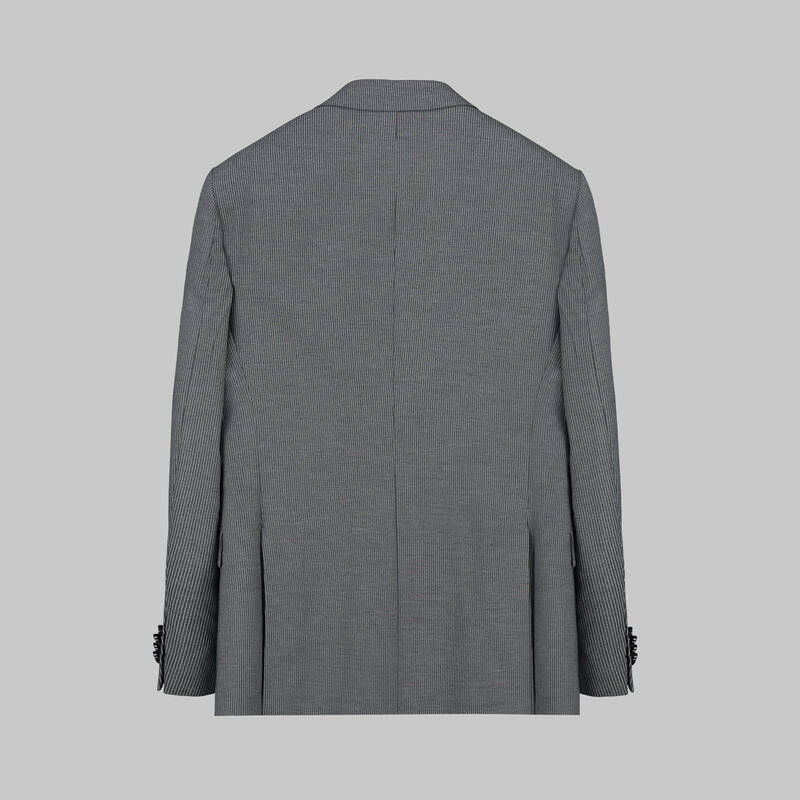 Amara Nasa Resta Slim Fit Yelekli Çizgili Gri Takım - 3