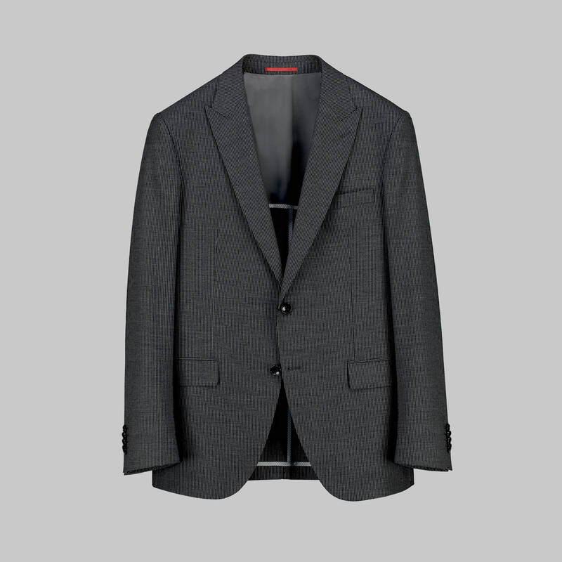 Amara Nasa Resta Slim Fit Yelekli Çizgili Siyah Takım - 1