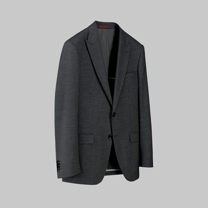 Amara Nasa Resta Slim Fit Yelekli Çizgili Siyah Takım - INTERVIEW