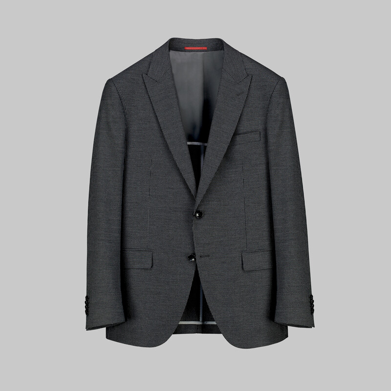 Amara Nasa Resta Slim Fit Yelekli Çizgili Siyah Takım 