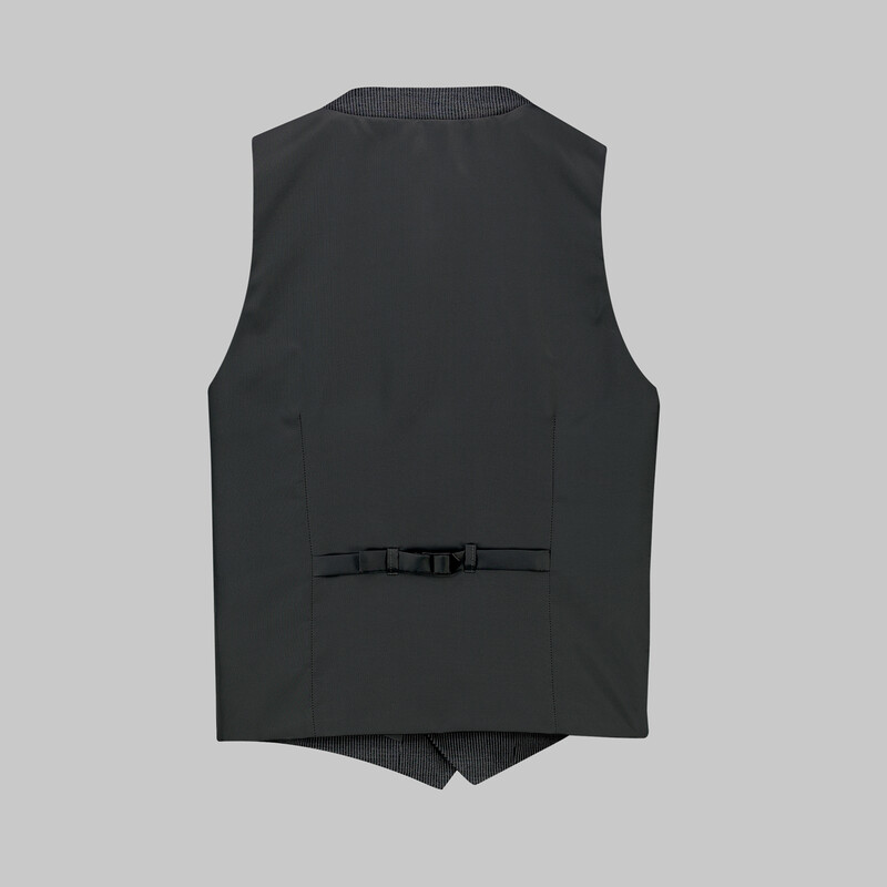 Amara Nasa Resta Slim Fit Yelekli Çizgili Siyah Takım - INTERVIEW