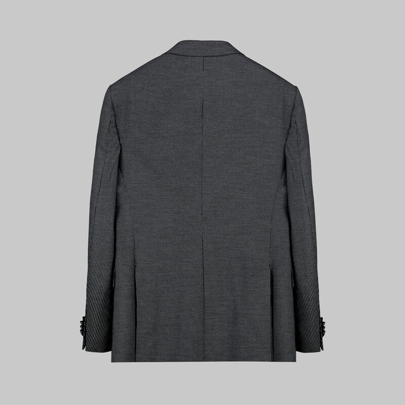 Amara Nasa Resta Slim Fit Yelekli Çizgili Siyah Takım - INTERVIEW