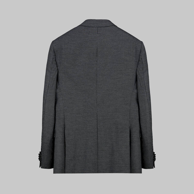 Amara Nasa Resta Slim Fit Yelekli Çizgili Siyah Takım - 3