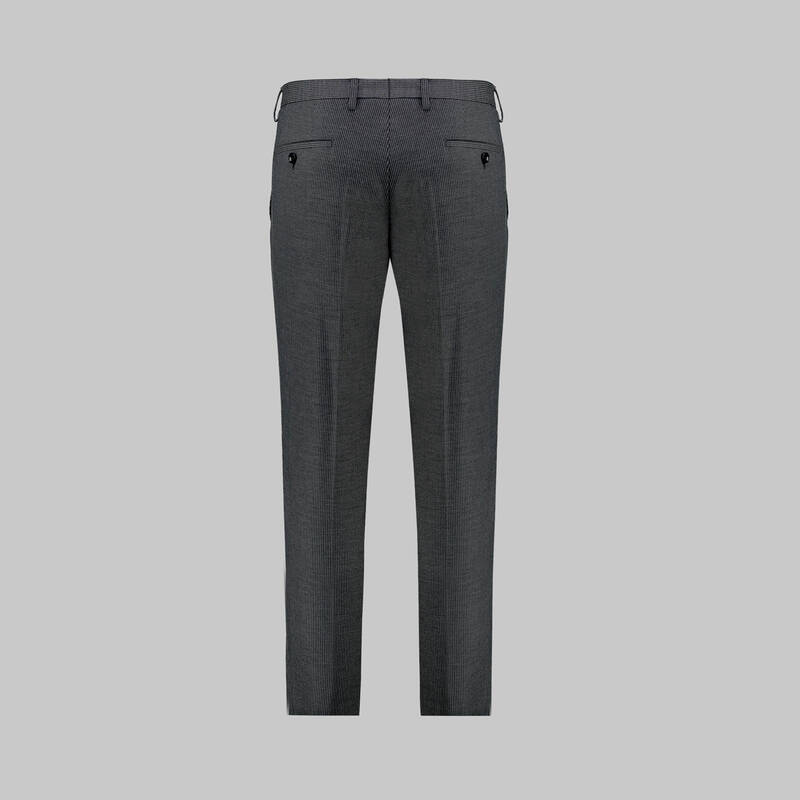 Amara Nasa Resta Slim Fit Yelekli Çizgili Siyah Takım - 7