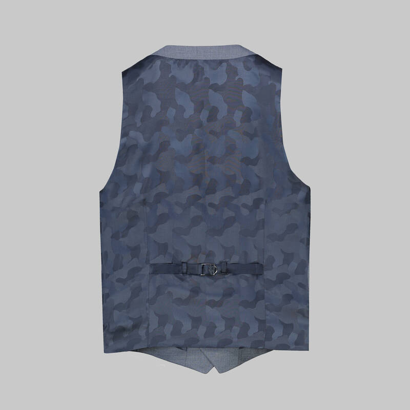 Amara Nasa Resta Slim Fit Koyu Mavi Yelekli Takım Elbise - 5