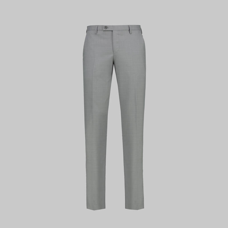 Amara Slim Fit Açık Gri Kareli Yelekli Takım - 7