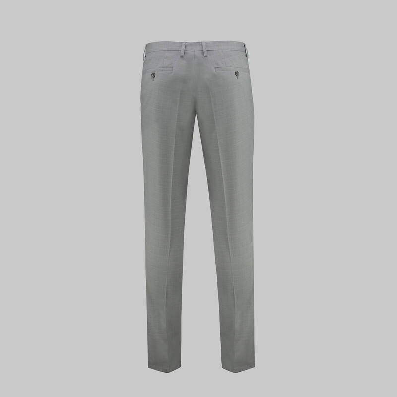 Amara Slim Fit Açık Gri Kareli Yelekli Takım - 8