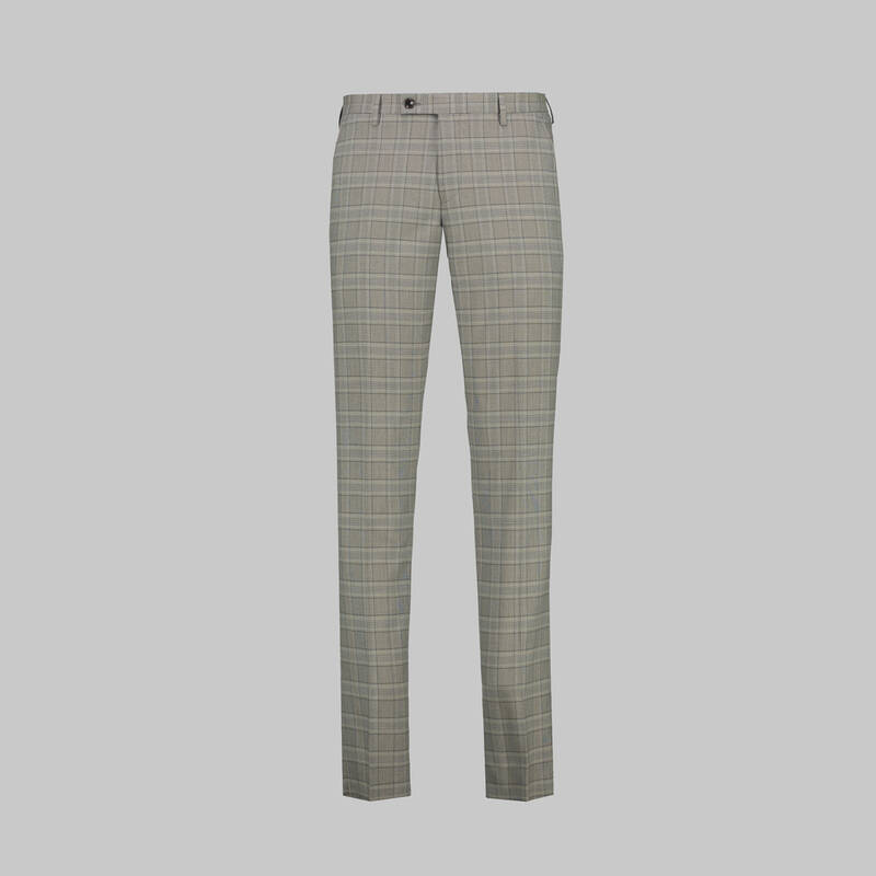 Amara Resta Slim Fit Kareli Açık Kahverengi Takım - 4