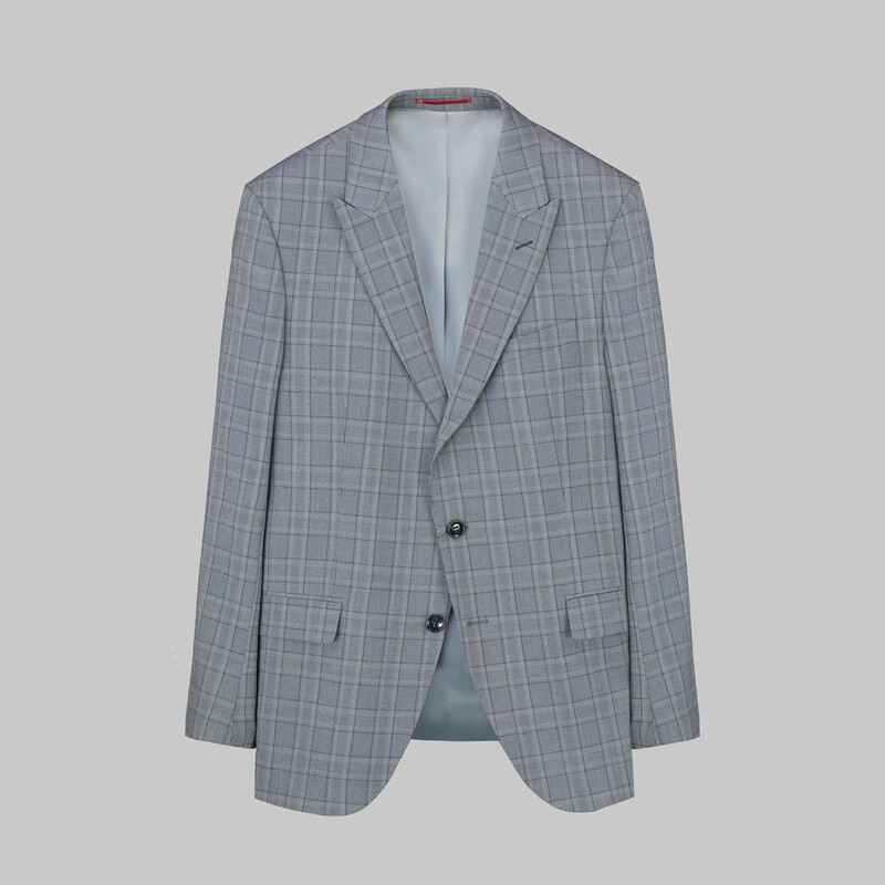 Amara Resta Slim Fit Kareli Gri Takım 