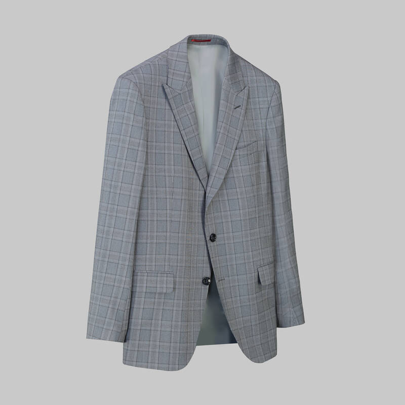 Amara Resta Slim Fit Kareli Gri Takım - 2