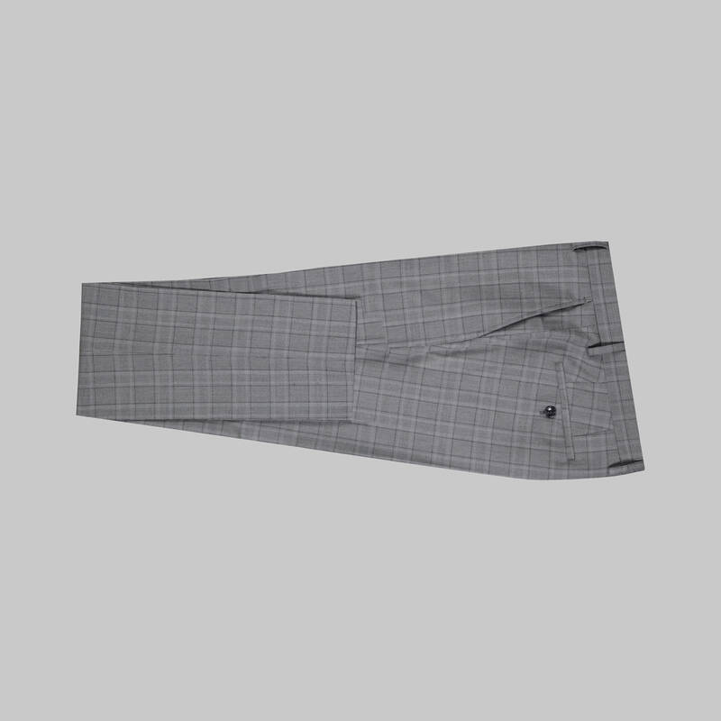 Amara Resta Slim Fit Kareli Gri Takım - 6