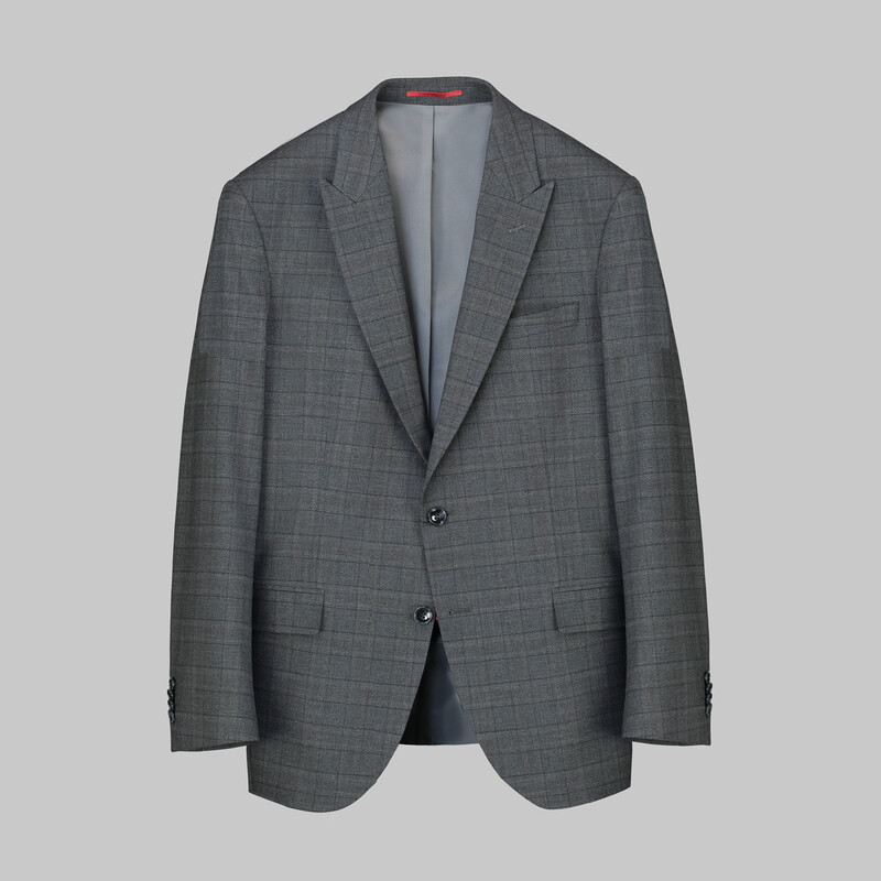 Amara Resta Slim Fit Kareli Koyu Gri Takım 