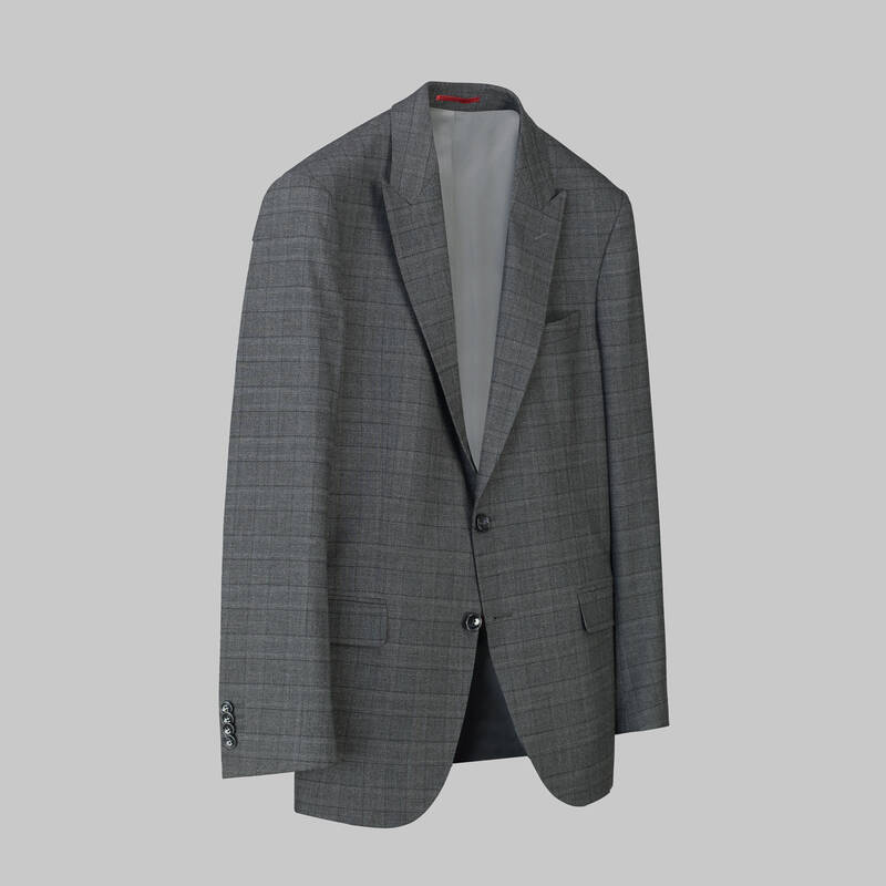 Amara Resta Slim Fit Kareli Koyu Gri Takım - 2