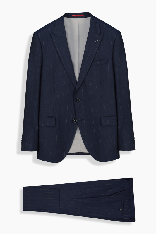 Amara Resta Relax Fit Çizgili Lacivet Takım Elbise - INTERVIEW