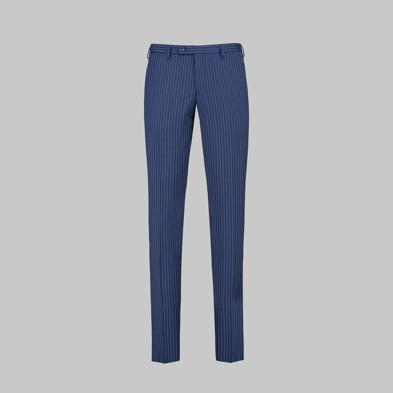 Amara Resta Slim Fit Çizgili Lacivert Takım Elbise - 5