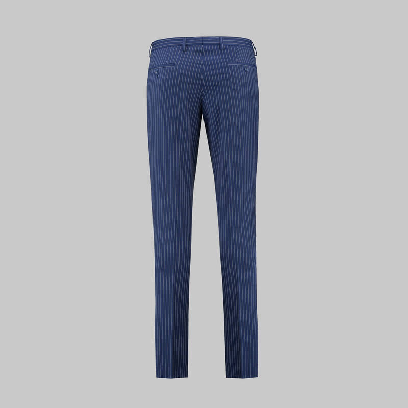 Amara Resta Slim Fit Çizgili Lacivert Takım Elbise - 6