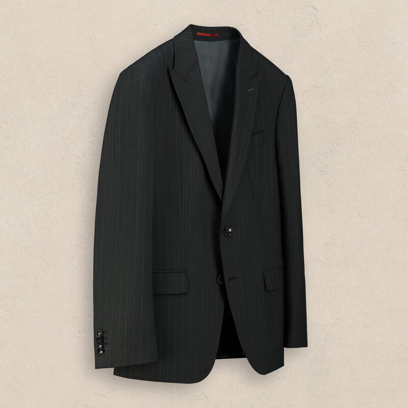 Amara Resta Slim Fit Çizgili Antrasit Erkek Takım Elbise - 2