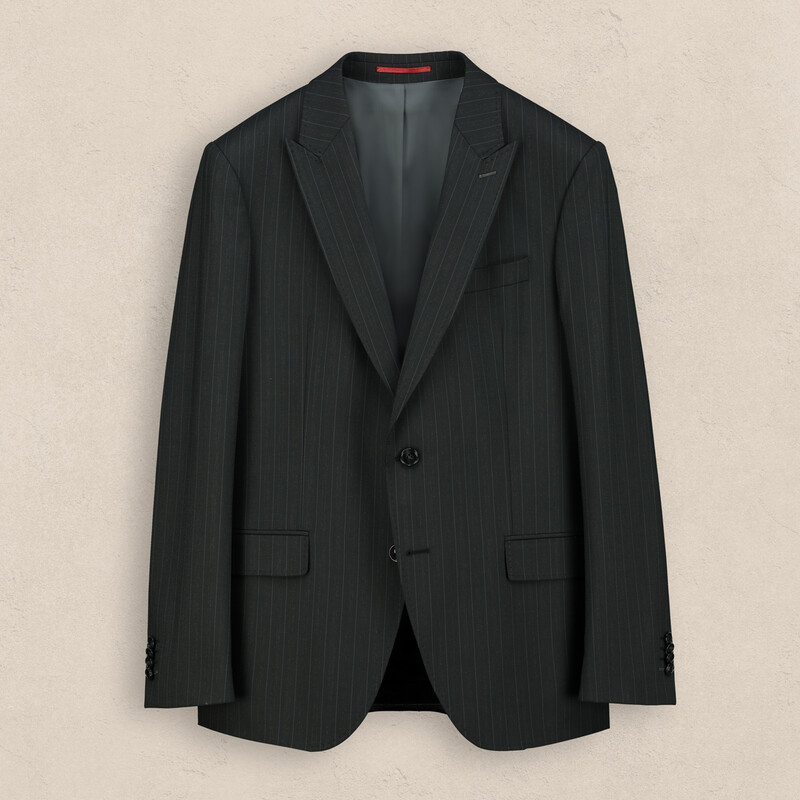 Amara Resta Slim Fit Çizgili Antrasit Erkek Takım Elbise - INTERVIEW