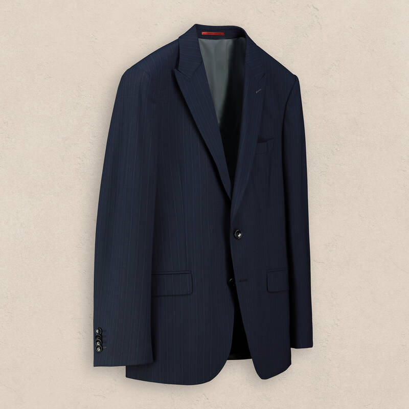 Amara Resta Slim Fit Çizgili Açık Lacivert Erkek Takım Elbise - 2