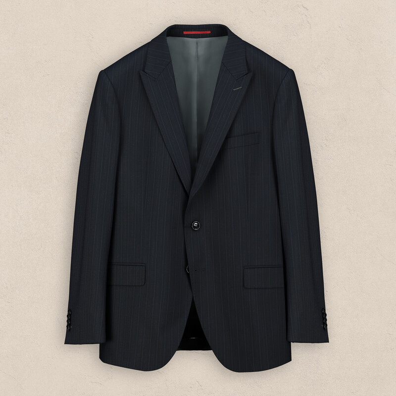 Amara Resta Slim Fit Çizgili Lacivert Erkek Takım Elbise 