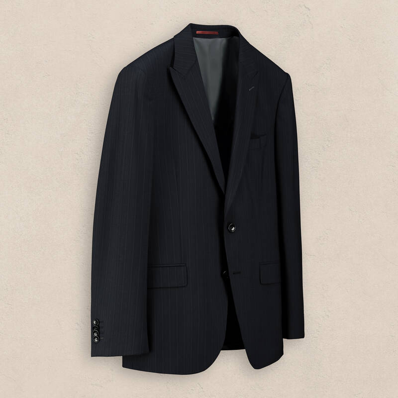 Amara Resta Slim Fit Çizgili Lacivert Erkek Takım Elbise - 2