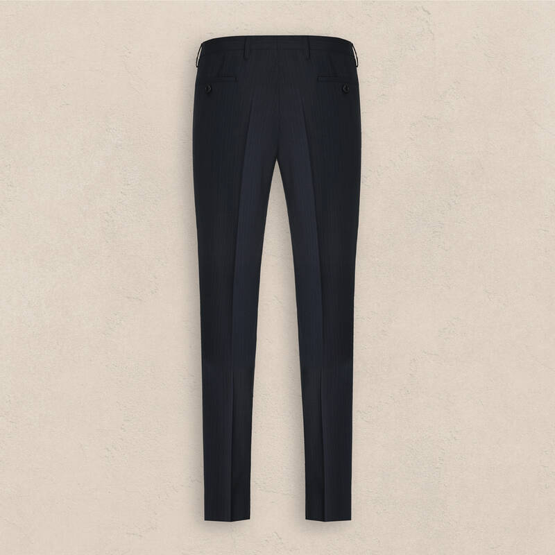 Amara Resta Slim Fit Çizgili Lacivert Erkek Takım Elbise - 5