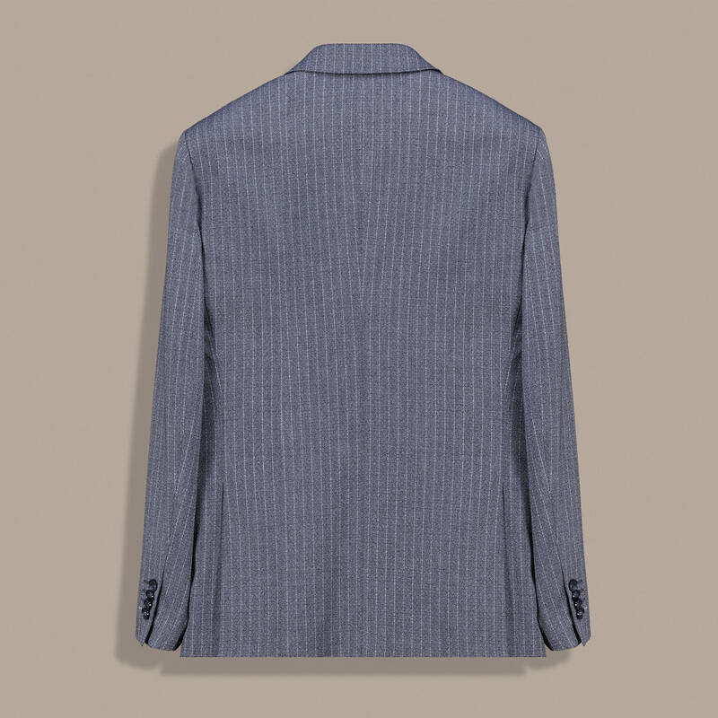 Amara Resta Slim Fit Çizgili Koyu Lacivert Takım - 3