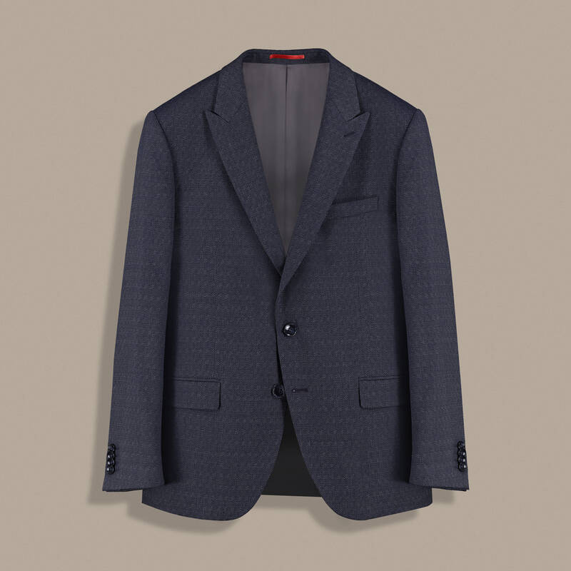 Amara Resta Slim Fit Desenli Koyu Lacivert Takım Elbise - 2