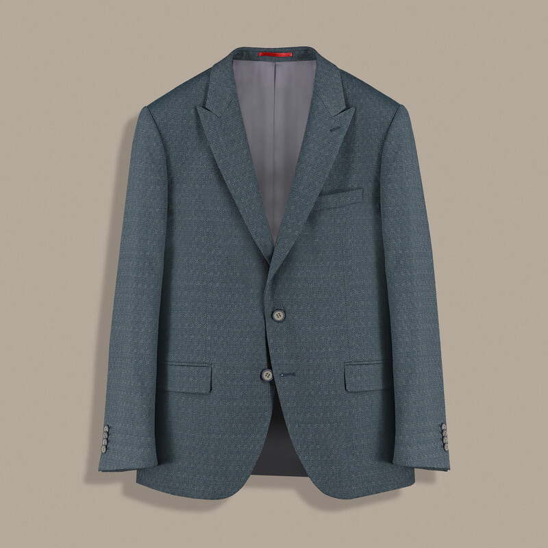 Amara Resta Slim Fit Desenli Yeşil Takım Elbise - INTERVIEW