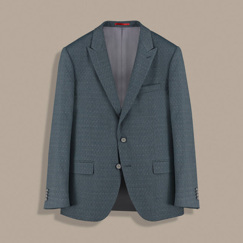 Amara Resta Slim Fit Desenli Yeşil Takım Elbise - 2