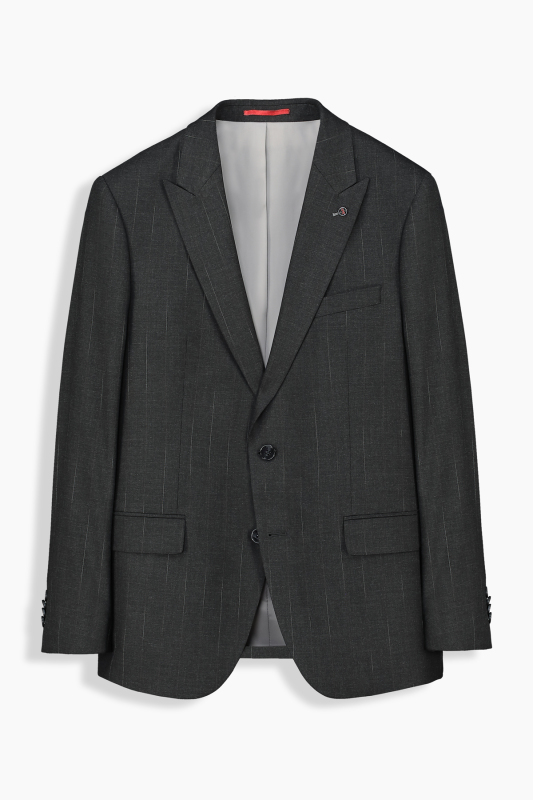 Amara Resta Relax Fit Çizgili Antrasit Takım Elbise - INTERVIEW