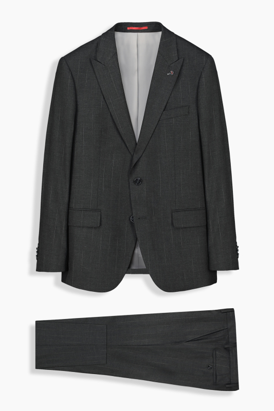 Amara Resta Relax Fit Çizgili Antrasit Takım Elbise 