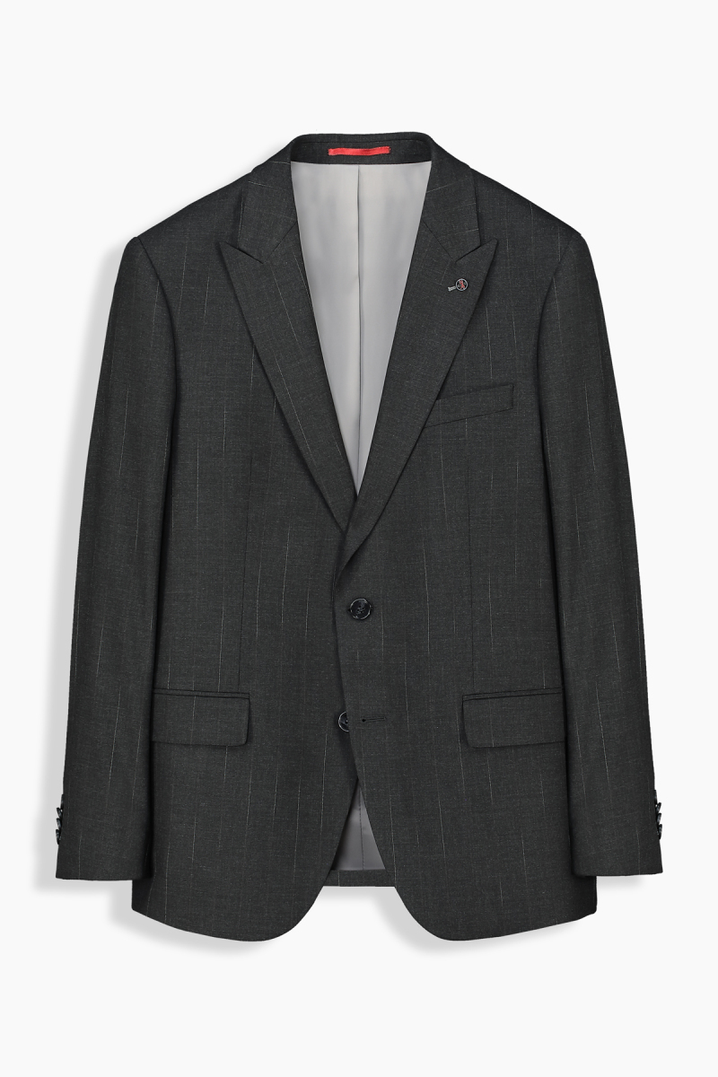 Amara Resta Relax Fit Çizgili Antrasit Takım Elbise - 2