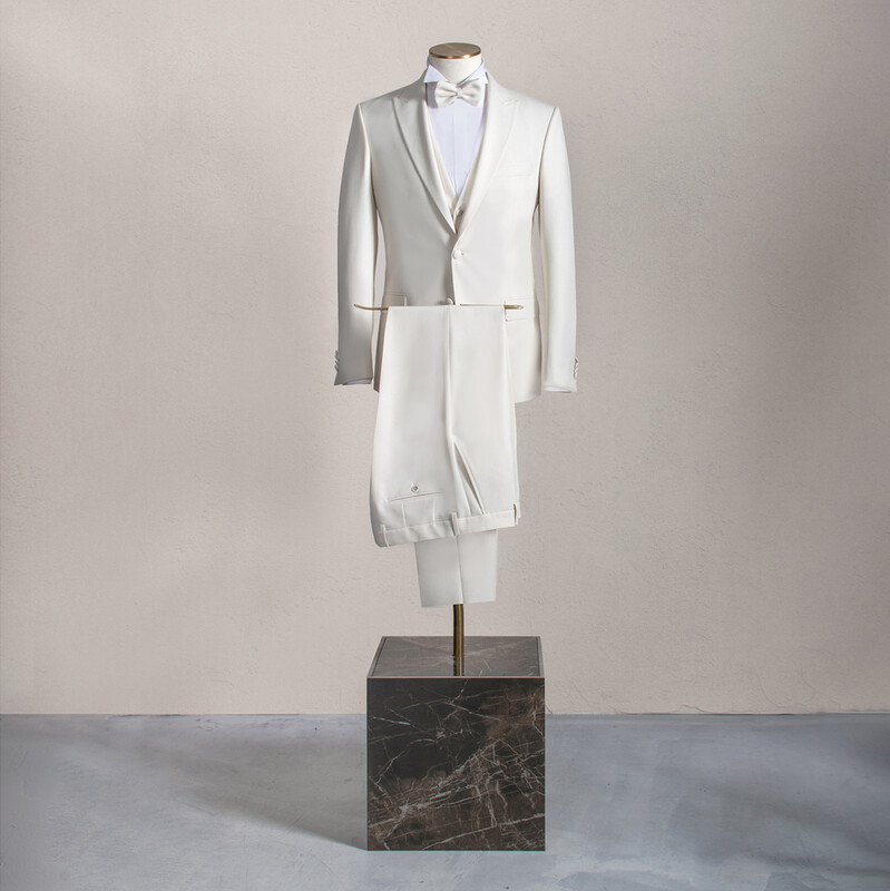 Amara Yelek Papyon Takım Ekru Slim Fit Smokin 