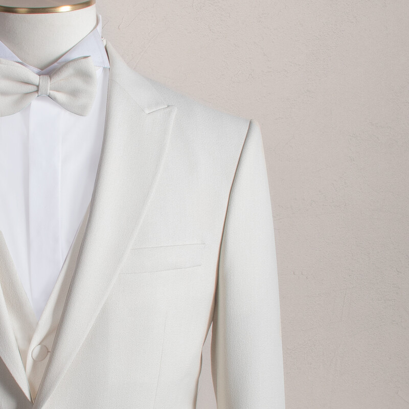 Amara Yelek Papyon Takım Ekru Slim Fit Smokin - INTERVIEW