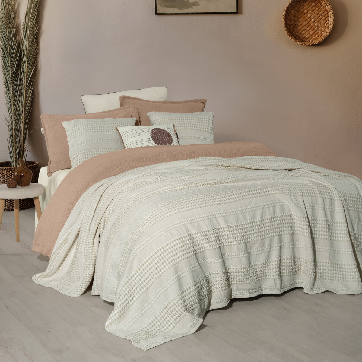 Anthos Yatak Örtüsü Çift Kişilik Bej - 2